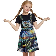 The Great Wall Nature Painting Starry Night Van Gogh Kids  Apron Dress by Modalart