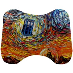 Tardis Starry Night Doctor Who Van Gogh Parody Head Support Cushion by Modalart