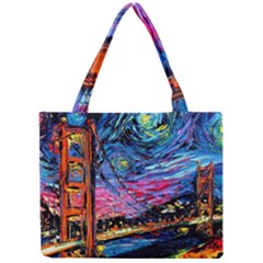 Golden Gate Bridge Starry Night Vincent Van Gogh Mini Tote Bag by Modalart