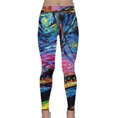 Golden Gate Bridge Starry Night Vincent Van Gogh Classic Yoga Leggings by Modalart