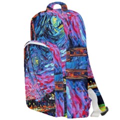 Golden Gate Bridge Starry Night Vincent Van Gogh Double Compartment Backpack by Modalart