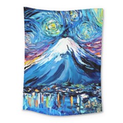 Mount Fuji Art Starry Night Van Gogh Medium Tapestry by Modalart