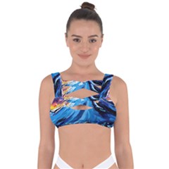 Mount Fuji Art Starry Night Van Gogh Bandaged Up Bikini Top