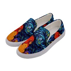 Lion Art Starry Night Van Gogh Women s Canvas Slip Ons by Modalart