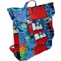 Red House Dog Cartoon Starry Night Buckle Up Backpack View2