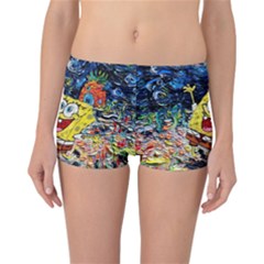 Art Cartoon Starry Night Van Gogh Reversible Boyleg Bikini Bottoms by Modalart
