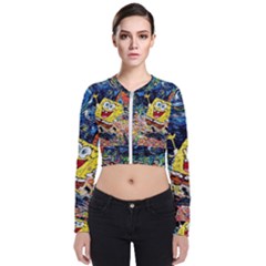 Art Cartoon Starry Night Van Gogh Long Sleeve Zip Up Bomber Jacket by Modalart