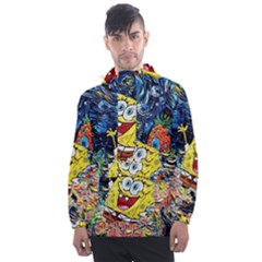 Art Cartoon Starry Night Van Gogh Men s Front Pocket Pullover Windbreaker by Modalart