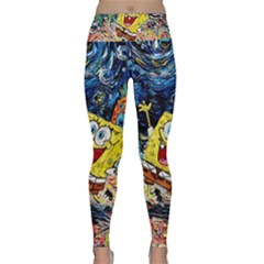 Art Cartoon Starry Night Van Gogh Lightweight Velour Classic Yoga Leggings by Modalart