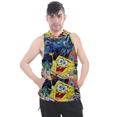 Art Cartoon Starry Night Van Gogh Men s Sleeveless Hoodie