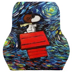 Dog Flying House Cartoon Starry Night Vincent Van Gogh Parody Car Seat Back Cushion  by Modalart