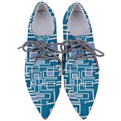 Geometric Rectangle Shape Linear Pointed Oxford Shoes by Pakjumat