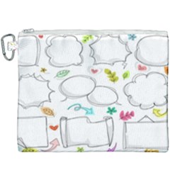 Set Chalk Out Chitchat Scribble Canvas Cosmetic Bag (xxxl) by Pakjumat