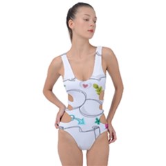 Set Chalk Out Chitchat Scribble Side Cut Out Swimsuit by Pakjumat