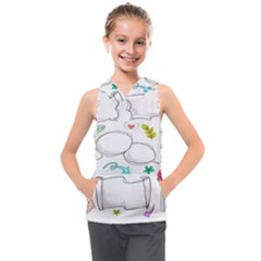 Set Chalk Out Chitchat Scribble Kids  Sleeveless Hoodie by Pakjumat