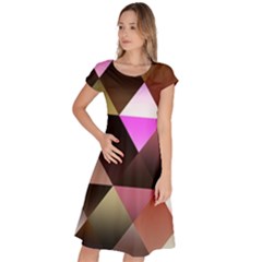 Abstract Geometric Triangles Shapes Classic Short Sleeve Dress by Pakjumat