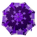 Purple Stars Pattern Shape Hook Handle Umbrellas (Medium) View1