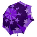 Purple Stars Pattern Shape Hook Handle Umbrellas (Medium) View2