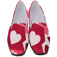 Pink Hearts Pattern Love Shape Women s Classic Loafer Heels by Pakjumat