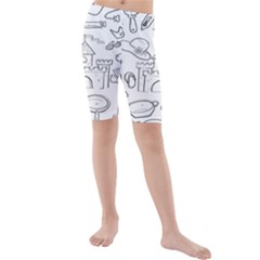 Baby Hand Sketch Drawn Toy Doodle Kids  Mid Length Swim Shorts by Pakjumat