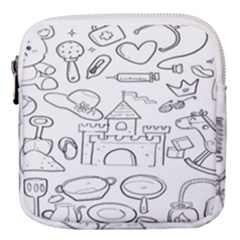 Baby Hand Sketch Drawn Toy Doodle Mini Square Pouch