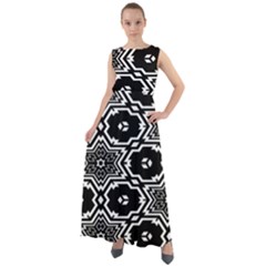 Black And White Pattern Background Structure Chiffon Mesh Boho Maxi Dress by Pakjumat