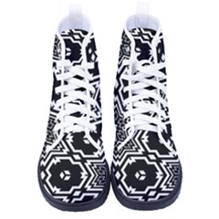 Black And White Pattern Background Structure Women s High-top Canvas Sneakers