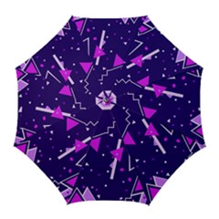 Memphis Pattern Geometric Abstract Golf Umbrellas by Pakjumat