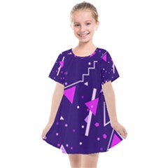 Memphis Pattern Geometric Abstract Kids  Smock Dress by Pakjumat