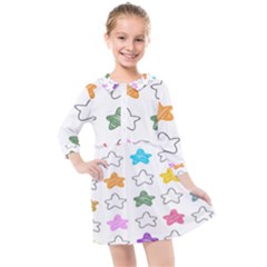 Set Up Element Disjunct Image Kids  Quarter Sleeve Shirt Dress by Pakjumat