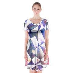 Abstract Art Work 1 Short Sleeve V-neck Flare Dress by mbs123