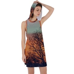Twilight Sunset Sky Evening Clouds Racer Back Hoodie Dress by Amaryn4rt