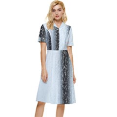 Rain Raindrop Drop Of Water Drip Button Top Knee Length Dress by Amaryn4rt