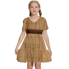 Architecture Art Boxes Brown Kids  Short Sleeve Tiered Mini Dress by Amaryn4rt