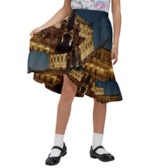 Dresden Semper Opera House Kids  Ruffle Flared Wrap Midi Skirt by Amaryn4rt