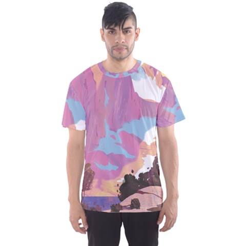 Pink Mountains Grand Canyon Psychedelic Mountain Men s Sport Mesh T-shirt by Modalart