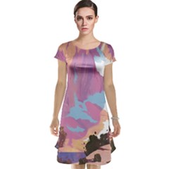 Pink Mountains Grand Canyon Psychedelic Mountain Cap Sleeve Nightdress by Modalart