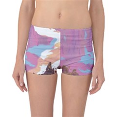Pink Mountains Grand Canyon Psychedelic Mountain Reversible Boyleg Bikini Bottoms by Modalart