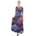 Adventure Psychedelic Mountain Half Sleeves Maxi Dress View1