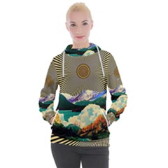 Surreal Art Psychadelic Mountain Women s Hooded Pullover by Modalart