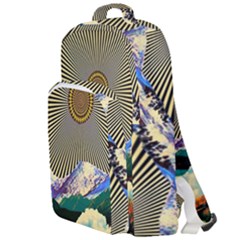 Surreal Art Psychadelic Mountain Double Compartment Backpack by Modalart