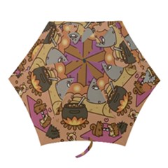 Pusheen Cute Fall The Cat Mini Folding Umbrellas by Modalart