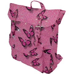 Pink Glitter Butterfly Buckle Up Backpack by Modalart
