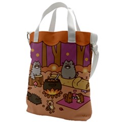 Pusheen Cute Fall The Cat Canvas Messenger Bag by Modalart