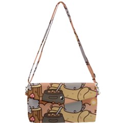 Pusheen Cute Fall The Cat Removable Strap Clutch Bag by Modalart