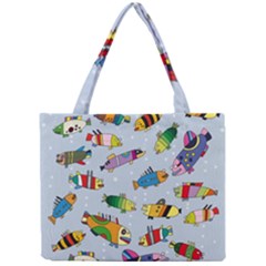 Fish Ocean Sea Water Diving Blue Mini Tote Bag by Modalart