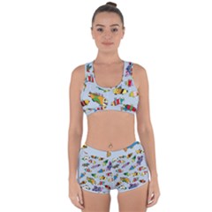 Fish Ocean Sea Water Diving Blue Racerback Boyleg Bikini Set by Modalart