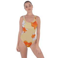 Gold Fish Seamless Pattern Background Bring Sexy Back Swimsuit by Bedest