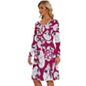 Terrible Frightening Seamless Pattern With Skull Long Sleeve Dress With Pocket View2