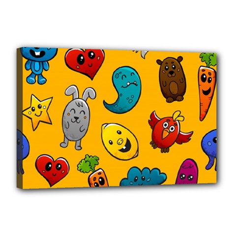 Graffiti Characters Seamless Ornament Canvas 18  X 12  (stretched) by Bedest